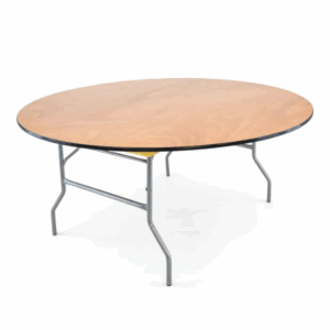 60” plywood round tables